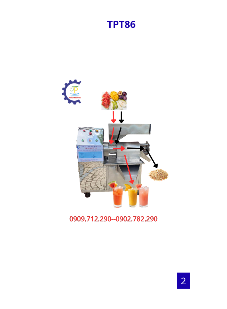 Máy ép công nghiệp 150kg/h TPT86 2 Máy ép công nghiệp 150kg/h TPT86 - Ảnh 2